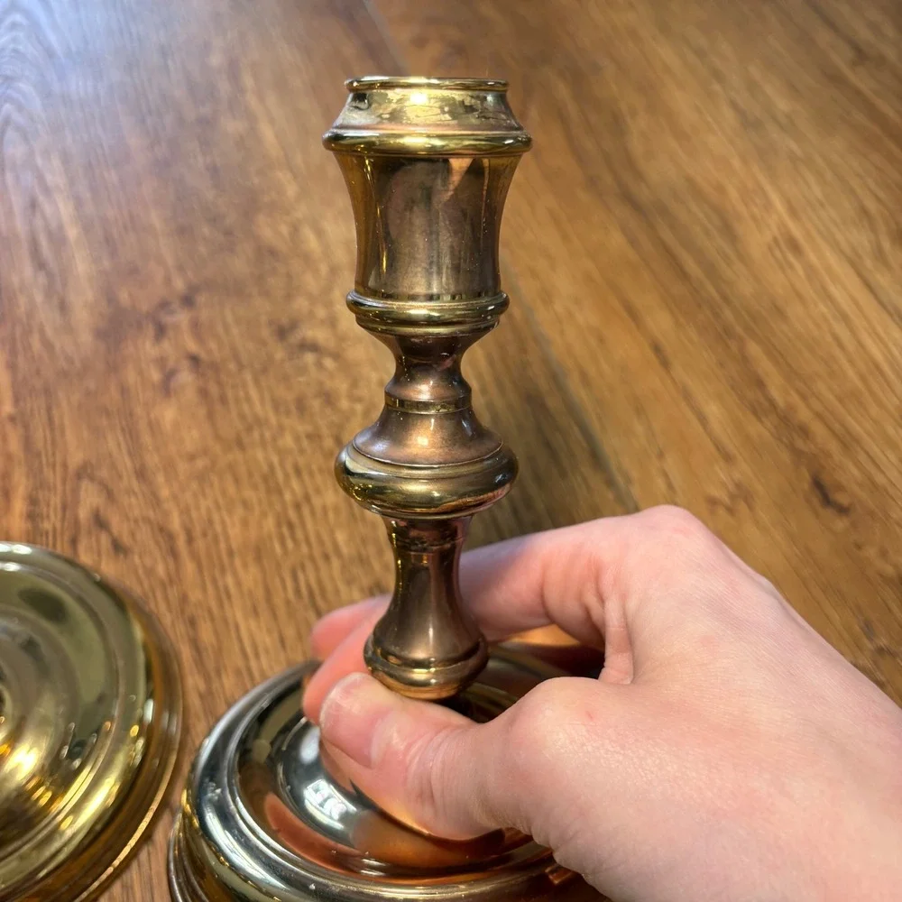 2 Solid Brass Baldwin Candlesticks Heavy Taper Candle Holders 6 Inches Tall‎